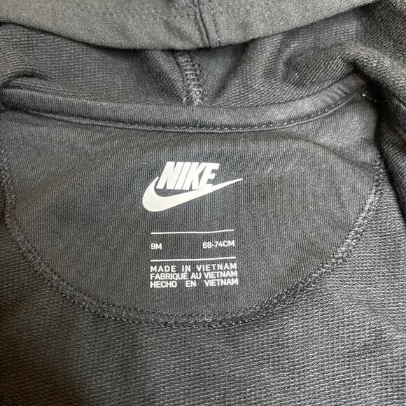 Nike Baby Hooded Coverall Black White Swoosh Logo 1-Piece Baby Size 9M Unisex - Picture 4 of 7